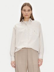 Calvin Klein Jeans Koszula J20J224436 Beżowy Relaxed Fit. Brązowe koszule damskie Calvin Klein Jeans, l, bez wzorów, z bawełny, bez kołnierzyka, bez ramiączek. Za 229.99 zł.