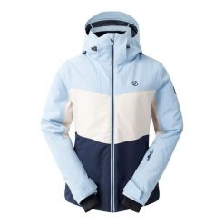 Damska kurtka narciarska z kapturem Dare 2B Iced. Niebieskie kurtki sportowe damskie Dare 2B, na zimę, bez wzorów, bez ramiączek, z kapturem, narciarskie. Za 515.50 zł.