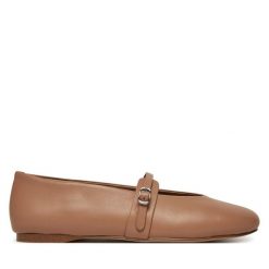 Baleriny Steve Madden. Brązowe balerinki damskie Steve Madden, bez wzorów, bez obcasa, bez zapięcia. Za 349.99 zł.