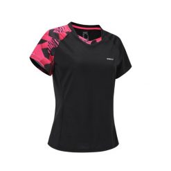 Koszulka do badmintona damska Perfly Lite 560. Czarne bluzki damskie PERFLY, l, bez wzorów, z elastanu, sportowe, bez kołnierzyka, bez ramiączek. Za 79.99 zł.
