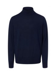 BOSS Orange sweter z dzianiny Mężczyźni Sztuczne włókno niebieski, S. Niebieskie swetry męskie BOSS Orange, m, bez wzorów, z dzianiny, eleganckie, bez kołnierzyka, bez ramiączek. Za 629.95 zł.