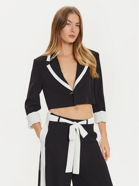 Imperial Marynarka JAQ7IJX Czarny Relaxed Fit. Czarne marynarki i żakiety damskie Imperial, bez wzorów, z syntetyku, bez kołnierzyka, bez ramiączek. Za 289.99 zł.