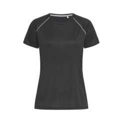 Koszulka Damska Active 140 Team Raglan. Czarne bluzki damskie Stedman, xl, bez wzorów, sportowe, bez kołnierzyka, bez ramiączek. Za 52.99 zł.