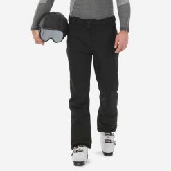 Spodnie narciarskie i snowboardowe męskie Quechua 500 softshell. Czarne spodnie sportowe męskie WED'ZE, m, bez wzorów, z materiału, narciarskie. Za 279.99 zł.