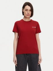 Guess T-Shirt W5RI04 I3Z14 Czerwony Regular Fit. Czerwone t-shirty damskie Guess, xs, z aplikacjami, z bawełny, bez kołnierzyka, bez ramiączek. Za 109.99 zł.