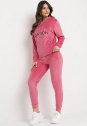Różowy Welurowy Komplet Dresowy Bluza z Perłami i Brokatem Luźne Spodnie Morwenina. Czerwone bluzy damskie Born2be, m, bez wzorów, z dresówki, sportowe, bez ramiączek, bez kaptura. Za 79.99 zł.