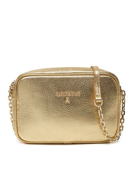 Patrizia Pepe Torebka 8B0071/L138 Złoty. Żółte listonoszki damskie Patrizia Pepe, bez wzorów, ze skóry, bez dodatków. Za 539.99 zł.