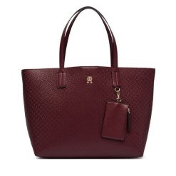 Torebka Tommy Hilfiger. Czerwone shopperki damskie Tommy Hilfiger, bez wzorów, bez dodatków. Za 699.99 zł.
