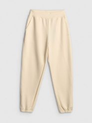 4F Spodnie dresowe joggery damskie - kremowe M. Brązowe spodnie dresowe damskie 4F, bez wzorów, z dresówki, sportowe. Za 149.99 zł.