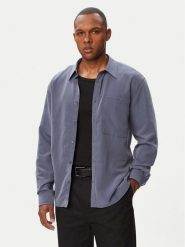 Calvin Klein Koszula Ls Drapey LV04LF113G Fioletowy Regular Fit. Fioletowe koszule męskie Calvin Klein, m, bez wzorów, z syntetyku, bez kołnierzyka, bez ramiączek. Za 449.99 zł.