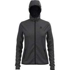 Bluza z kapturem damska Odlo Roy Mid Layer Hoody Full Zip. Szare bluzy damskie ODLO, xs, bez wzorów, bez ramiączek, z kapturem. Za 307.99 zł.