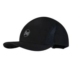 Czapka z daszkiem biegowa unisex Buff 5 Panels Black ochrona UV. Czarne czapki damskie Buff, bez wzorów, sportowe. Za 129.99 zł.