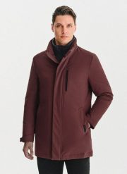 PAKO LORENTE – Bordowa kurtka puchowa. Czerwone kurtki męskie Pako Lorente, bez wzorów, z elastanu, bez kaptura. Za 799.99 zł.