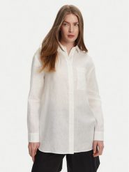 Max Mara Leisure Koszula Noel 2516111018 Biały Regular Fit. Białe koszule damskie Max Mara Leisure, bez wzorów, ze lnu, bez kołnierzyka, bez ramiączek. Za 619.99 zł.