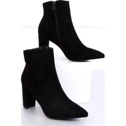 Botki na obcasie czarne NS039P Black. Czarne botki damskie ButyModne, bez wzorów, bez obcasa, na obcasie, bez zapięcia. W wyprzedaży za 169.00 zł.