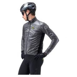 Kurtka rowerowa męska Alé Cycling Klimatik Guscio Black Reflective. Czarne kurtki męskie ALÉ CYCLING, m, bez wzorów, bez kaptura, rowerowe. W wyprzedaży za 433.99 zł.
