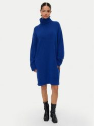 Vero Moda Sukienka dzianinowa Aquarius 10331900 Niebieski Regular Fit. Niebieskie sukienki damskie Vero Moda, xl, bez wzorów, z dzianiny, bez kołnierzyka, bez ramiączek. Za 229.99 zł.