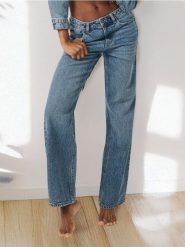 Jeansy wide leg - niebieski. Niebieskie jeansy damskie Sinsay, bez wzorów, z bawełny, z podwyższonym stanem. Za 49.99 zł.