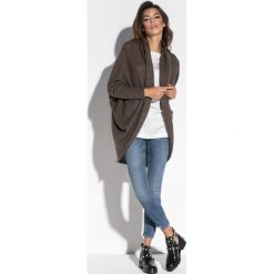 Luźny sweter oversize fb555. Brązowe kardigany damskie Fobya, m, bez wzorów, bez kołnierzyka. Za 129.00 zł.