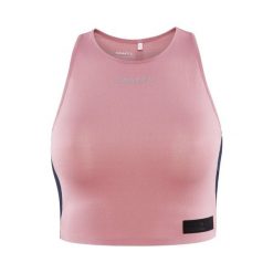 Damski crop top Craft Pro hypervent. Czerwone topy damskie Craft, bez wzorów, sportowe, bez kołnierzyka, bez ramiączek. Za 159.30 zł.