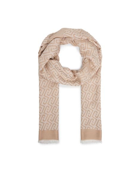 Liu Jo Szal 2A6001 T0300 Beżowy. Brązowe szaliki damskie Liu Jo, bez wzorów, z wiskozy. Za 249.99 zł.