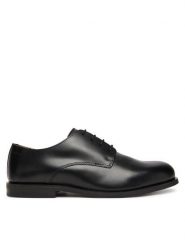 Calvin Klein Półbuty Ess Rubber Derby Lth HM0HM02056 Czarny. Czarne buty wizytowe męskie Calvin Klein, bez wzorów, ze skóry, bez obcasa, bez zapięcia. Za 469.99 zł.