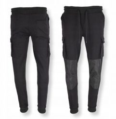 Spodnie dresowe czarne, rozm XL, gramatura 300g/m2. Czarne spodnie sportowe męskie Reis, m, bez wzorów, z dresówki. Za 111.79 zł.