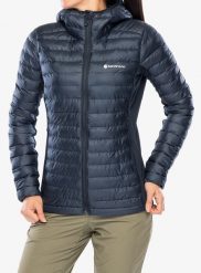 Kurtka ocieplana damska Montane Icarus Lite Hoodie. Niebieskie kurtki sportowe damskie Montane, na zimę, l, bez wzorów, z materiału, bez ramiączek, bez kaptura, trekkingowe, primaloft. Za 692.99 zł.