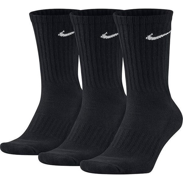 Sportowe skarpetki Nike 3-pak Crew SX4508. Czarne skarpetki damskie Nike, bez wzorów. Za 59.00 zł.