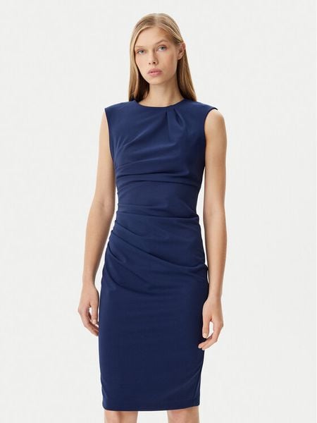 Rinascimento Sukienka koktajlowa CFC0122548003 Granatowy Regular Fit. Niebieskie sukienki damskie Rinascimento, xs, bez wzorów, z syntetyku, wizytowe, bez kołnierzyka, bez ramiączek. Za 239.99 zł.