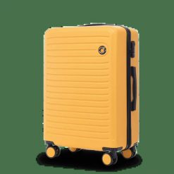 Walizka ŚREDNIA Wings ABS+ COOT 24" Yellow. Żółte walizki damskie Wings, bez wzorów, z materiału, średnie. Za 149.90 zł.