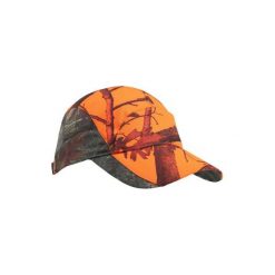 Czapka myśliwska z daszkiem lekka oddychająca 500 damska camo fluo. Brązowe czapki damskie SOLOGNAC, bez wzorów, z materiału, sportowe. Za 39.99 zł.