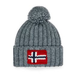 Czapka Napapijri. Szare czapki męskie Napapijri, na zimę, bez wzorów. Za 219.99 zł.