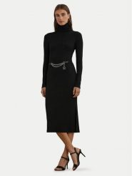 LAUREN RALPH LAUREN Sukienka dzianinowa 250951822001 Czarny Slim Fit. Czarne sukienki damskie Lauren Ralph Lauren, bez wzorów, z bawełny, bez kołnierzyka, bez ramiączek. Za 1,039.00 zł.