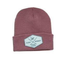 Czapka beanie – haftowane logo / organiczna / rozmiar uniwersalny (różowa). Czerwone czapki damskie SURF MONKEY, z aplikacjami, z bawełny. Za 139.95 zł.