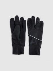 4F Rękawiczki softshellowe Touch Screen uniseks - czarne XL. Czarne rękawiczki damskie 4F, bez wzorów, z softshellu. Za 69.99 zł.
