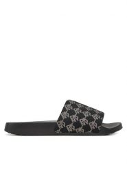 DKNY Klapki Zella K2533210 Czarny. Czarne klapki damskie DKNY, bez wzorów, z materiału, bez obcasa, bez zapięcia. Za 149.99 zł.