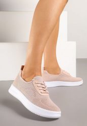 Różowe Buty Sportowe Sneakersy z Siateczkową Cholewką Eradwena. Czerwone obuwie sportowe damskie Born2be, bez wzorów, z jeansu, bez zapięcia. Za 54.99 zł.