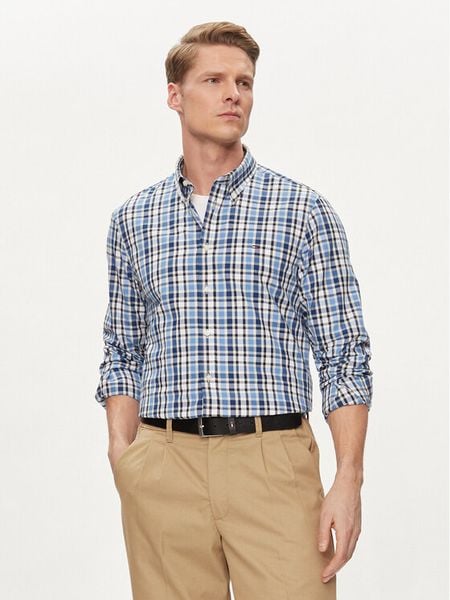 Tommy Hilfiger Koszula MW0MW34651 Niebieski Slim Fit. Niebieskie koszule męskie Tommy Hilfiger, m, bez wzorów, z bawełny, bez kołnierzyka, bez ramiączek. Za 209.99 zł.