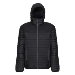 Męska Kurtka Ocieplana Z Kapturem Ecodown. Czarne kurtki męskie Regatta, l, bez wzorów, z materiału, z kapturem. Za 377.99 zł.