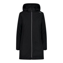 Parka dla kobiet CMP. Czarne parki damskie CMP, xs, bez wzorów, bez kaptura. W wyprzedaży za 471.60 zł.