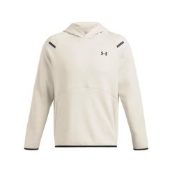 Bluza z kapturem Under Armour Unstoppable Fleece. Białe bluzy męskie Under Armour, m, bez wzorów, bez ramiączek, z kapturem. Za 456.00 zł.