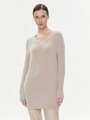 Marella Sweter Nimbe 2339460739200 Beżowy Regular Fit. Brązowe swetry nierozpinane damskie Marella, xl, bez wzorów, z syntetyku, bez kołnierzyka, bez ramiączek. Za 519.99 zł.