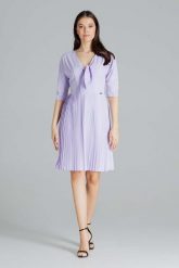 Elegancka Sukienka z Plisowanym Dołem - Fioletowa. Fioletowe sukienki damskie Figl, l, bez wzorów, z elastanu, eleganckie, bez kołnierzyka, bez ramiączek, plisowane. Za 289.00 zł.