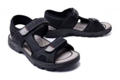 RIEKER 26156-02 black, sandały męskie. Czarne sandały męskie Rieker, na lato, bez wzorów, bez zapięcia. Za 185.94 zł.