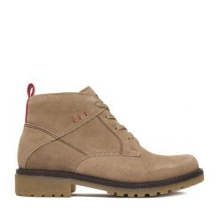 Trzewiki Lasocki. Brązowe botki damskie Lasocki, bez wzorów, bez obcasa, na płaskiej podeszwie, bez zapięcia. Za 169.99 zł.