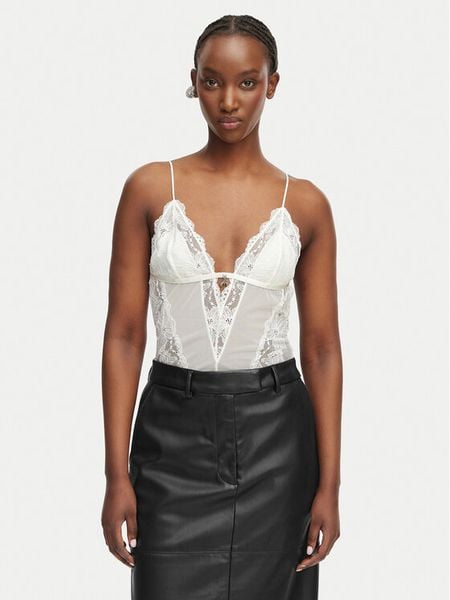 Patrizia Pepe Body 2I0143/A602-W146 Biały. Białe body Patrizia Pepe, bez wzorów, z syntetyku. Za 436.99 zł.