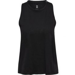 Damski tank top Hummel Canja. Czarne topy damskie Hummel, bez wzorów, sportowe, bez kołnierzyka, bez ramiączek. Za 182.00 zł.