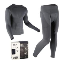 Bielizna termoaktywna męska Nils Ragnar BTZ0060 szara - set L/XL. Szara buty zimowe męskie Nils, na zimę, bez wzorów, z elastanu, bez obcasa, bez zapięcia. W wyprzedaży za 113.00 zł.