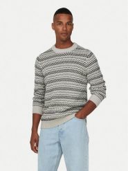 Only & Sons Sweter Musa 22027268 Beżowy Regular Fit. Brązowe swetry męskie Only & Sons, m, bez wzorów, z bawełny, bez kołnierzyka, bez ramiączek. Za 89.99 zł.